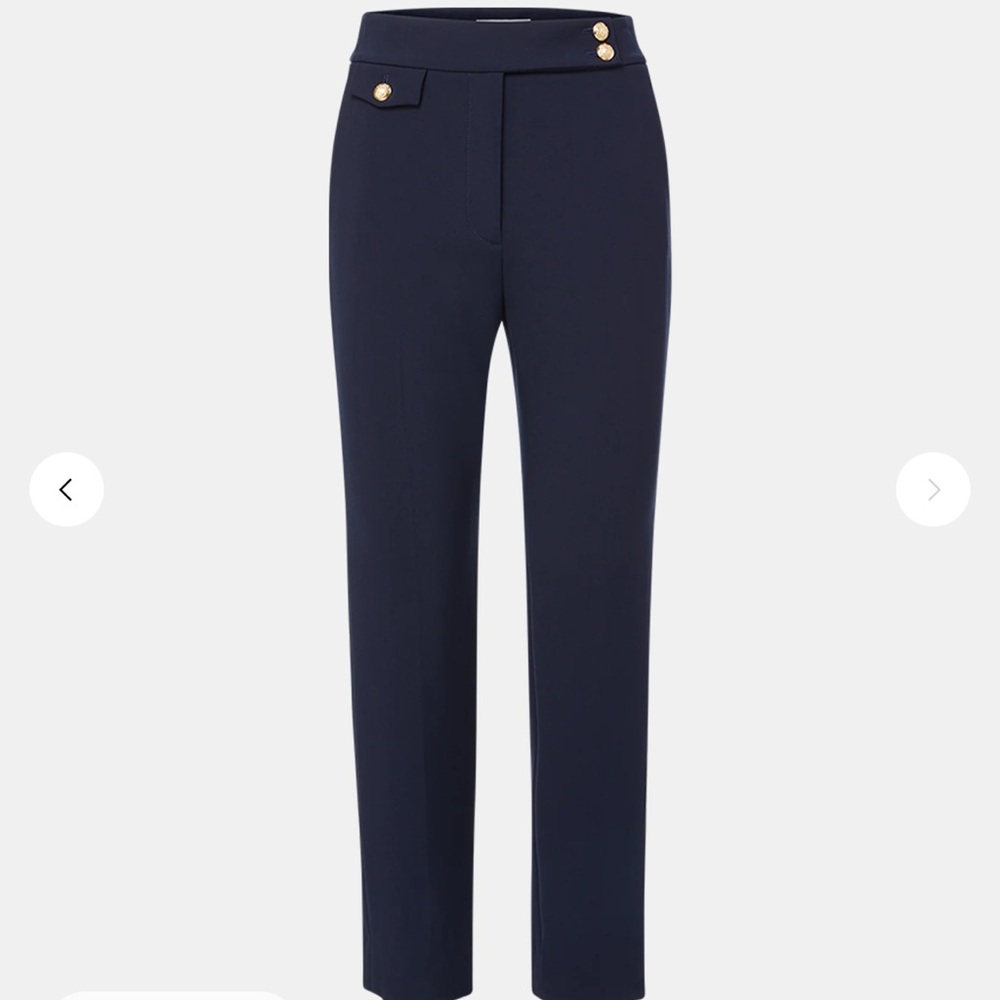 Veronica Beard navy Renzo crest buttons crop pants size 4
